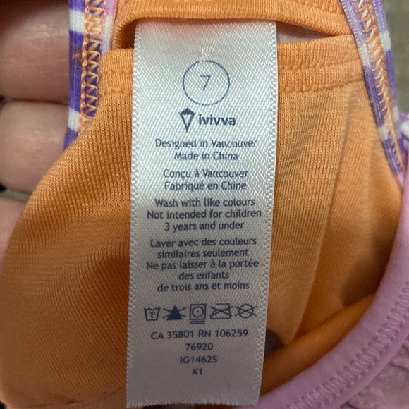 Ivivva Pale Pink over Purple, Orange & White Double Dutch Tank Top - Picture 6 of 6